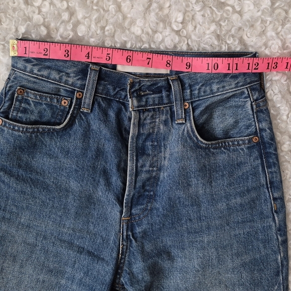 Denim Forum The Farrah High Rise Wide Leg Jeans Blue 23 Organic Cotton 70's - Picture 12 of 16